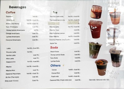 ป้ายราคาหรือสมุดเมนู