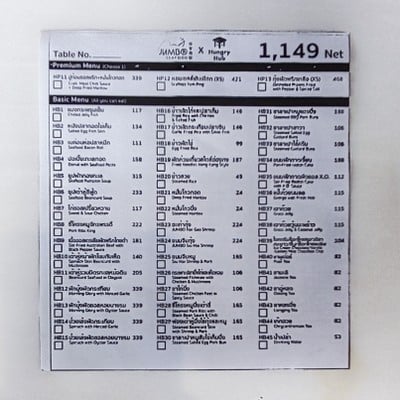 ป้ายราคาหรือสมุดเมนู