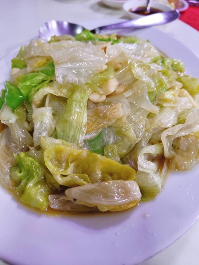 ผัดผักกาดแก้วกระเทียมสด จานกลาง