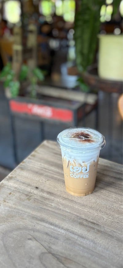 ☕️ Iced Cappuccino. (Price 50 Baht.)