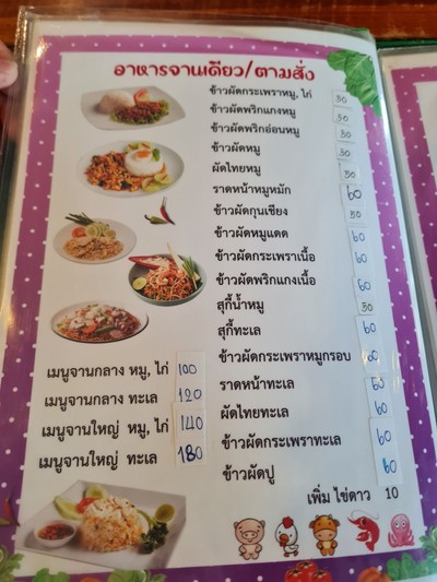 ป้ายราคาหรือสมุดเมนู