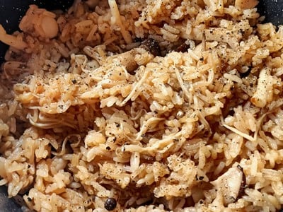 วิธีทำ ข้าวอบเห็ด & ปลาย่าง