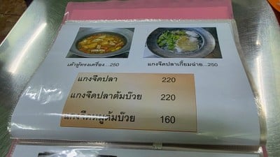 ป้ายราคาหรือสมุดเมนู