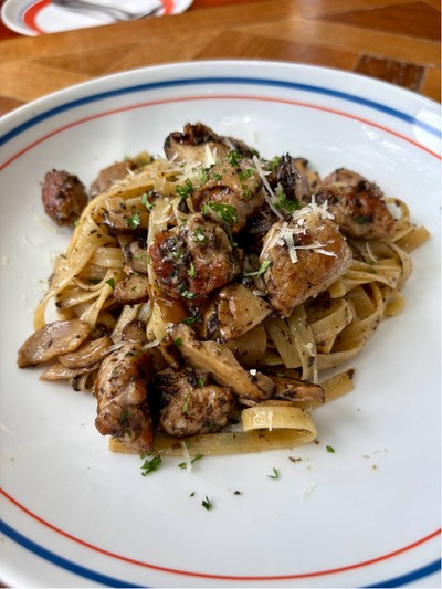 Fettuccine Truffle Oil with Italian  Sausage