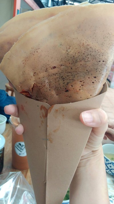 เครปผักโขมหมูหยอง