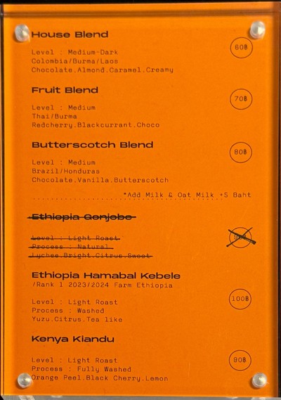 ป้ายราคาหรือสมุดเมนู