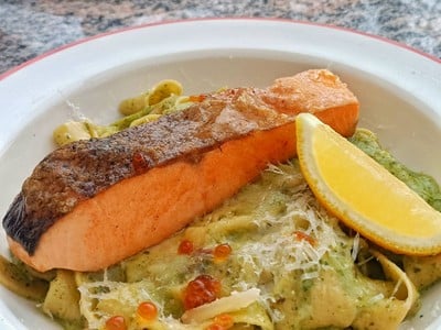 Pappardelle Salmon Ikura Pesto