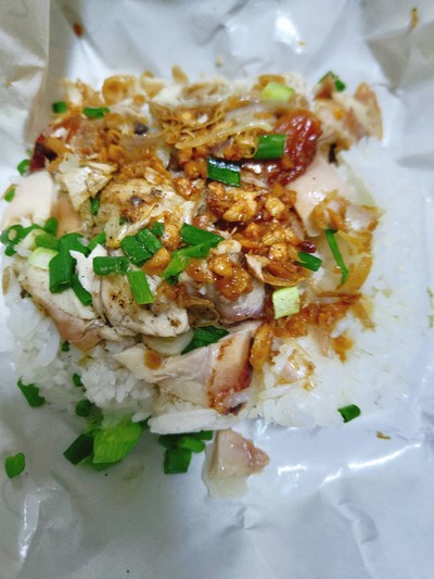 ข้าวต้มแห้งไก่อบ