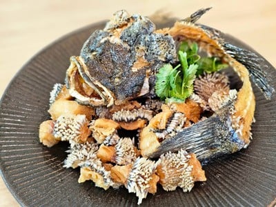 ปลาบู่เกล็ดฟู + ตำซั่วปลาร้า