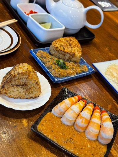 ข้าวจี่กุ้งหัวมัน