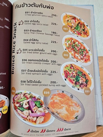 ป้ายราคาหรือสมุดเมนู