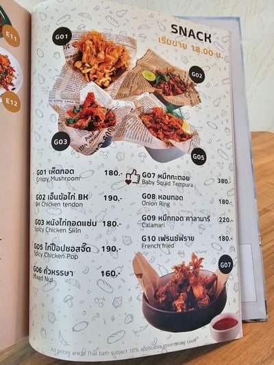 ป้ายราคาหรือสมุดเมนู