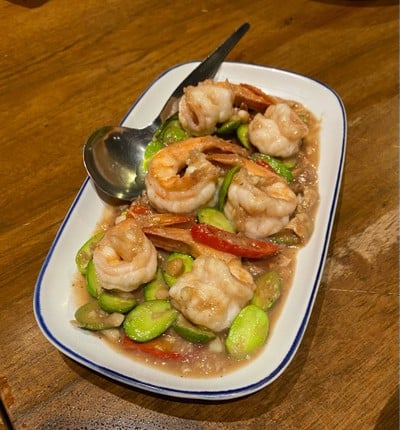 กุ้งผัดกะปิสะตอ