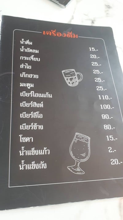 ป้ายราคาหรือสมุดเมนู