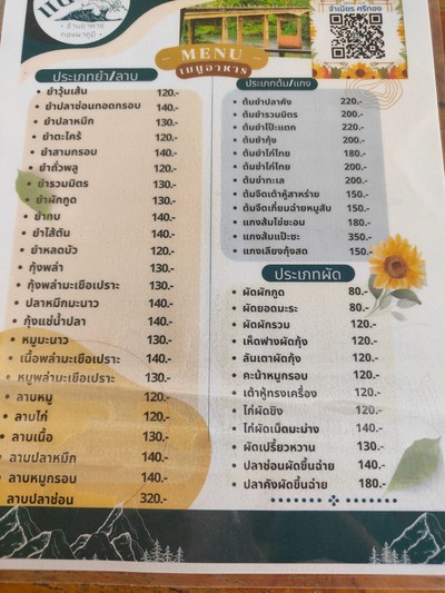 ป้ายราคาหรือสมุดเมนู