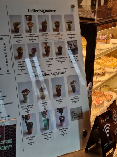 ป้ายราคาหรือสมุดเมนู