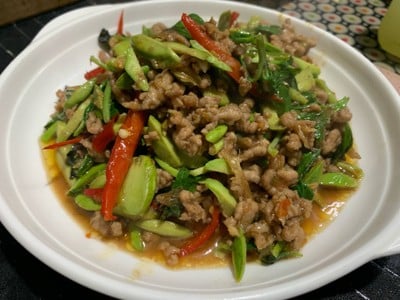 สะตอผัดกะปิหมูสับ สะตอผัดกะปิหมูสับ