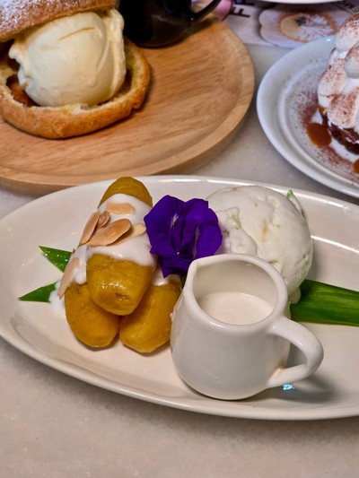 กล้วยไข่เชื่อมไอศกรีม