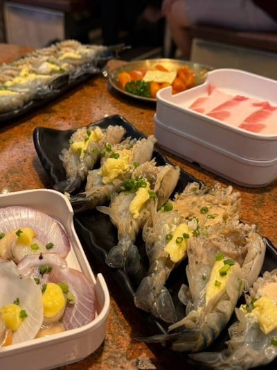 กุ้ง หอยเชลล์ย่าง