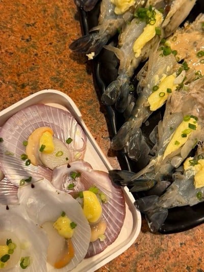 กุ้ง หอยเชลล์ย่าง