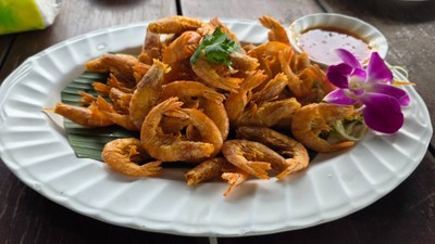 กุ้งรูทอดเกลือ