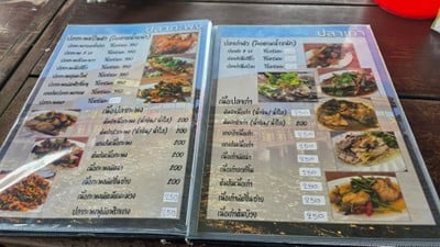 ป้ายราคาหรือสมุดเมนู