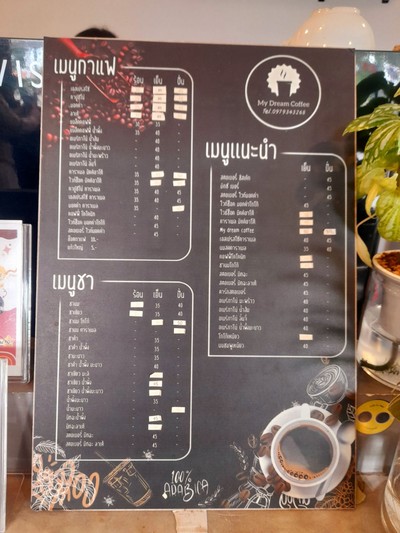 ป้ายราคาหรือสมุดเมนู