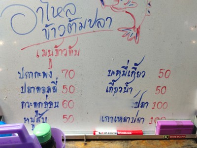 ป้ายราคาหรือสมุดเมนู