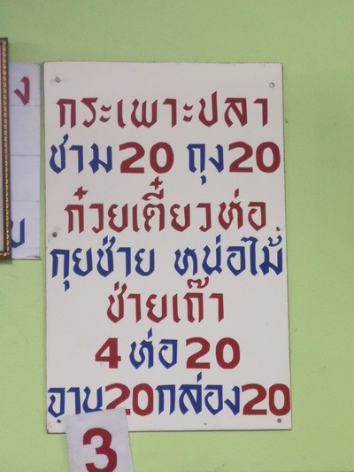 ป้ายราคาหรือสมุดเมนู