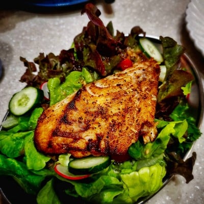 Grilled Fish Salad with Italian Dressing