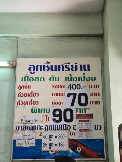 ป้ายราคาหรือสมุดเมนู