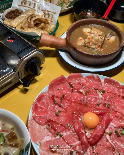 จุ่มลาวเนื้อริบอายสไลด์  Set Lao Hot Pot - Ribeye Beef Slices