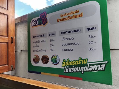 ป้ายราคาหรือสมุดเมนู