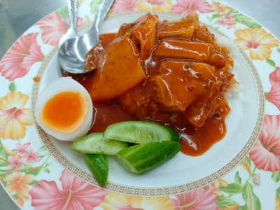 ข้าวหมูแดงหมูกรอบ (ธรรมดา)