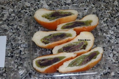 ขนมปังไดฟูกุชาเขียวถั่วแดง
