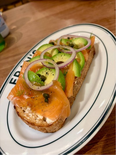 Salmon Avocado Open-faced sandwich