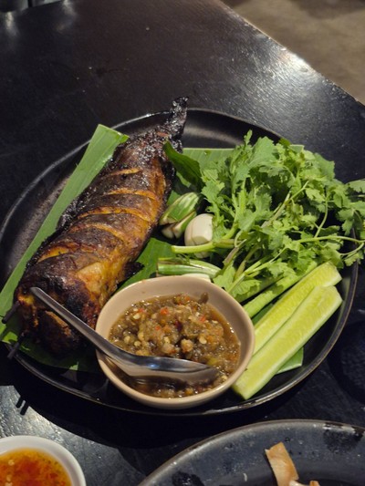 ปลาดุกย่างน้ำพริกมะเขือ