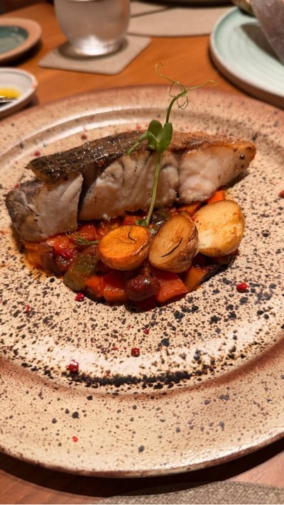 Branzino e caponata