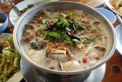 ต้มกะทิปลาสลิดทอด