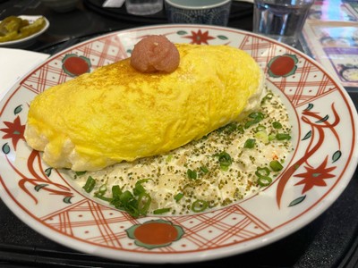 “Omu” Soufflé with Mentaiko Risotto