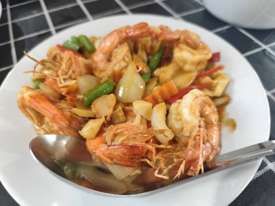 กุ้งผัดไข่เค็ม