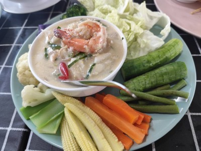 หลนกะทิกุ้งสด