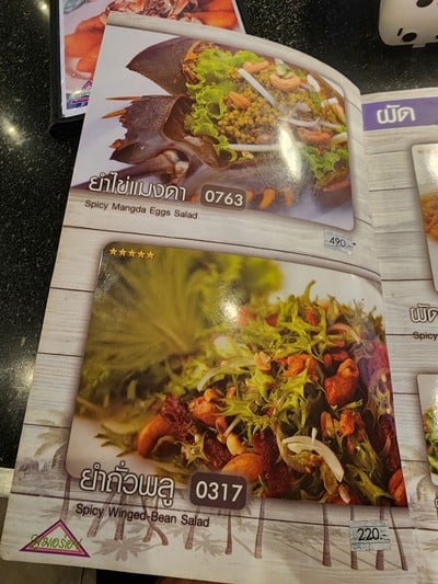 ป้ายราคาหรือสมุดเมนู