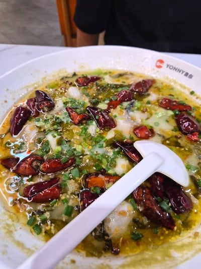 ปลาต้มผักกาดดองสูตรเผ็ดร้อน สำหรับคนเดียว