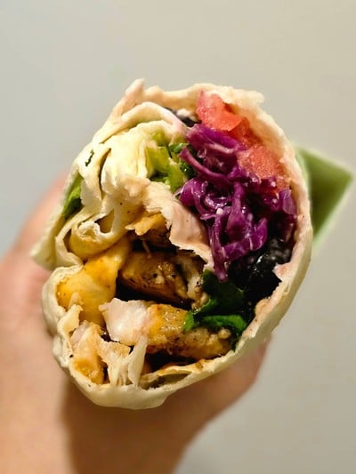 Buffalo Garlic Chicken Wrap