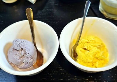 ไอศครีมเผือกกับมะม่วง