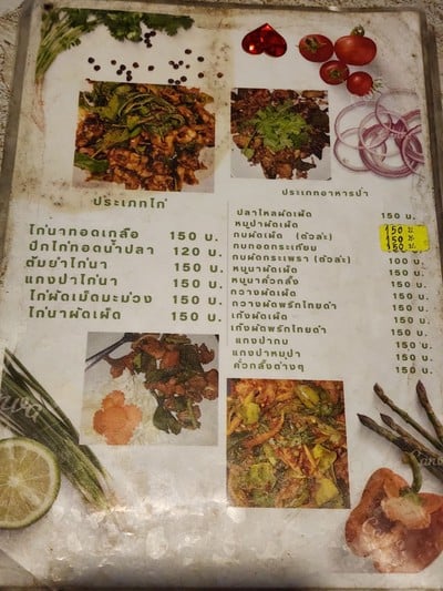 ป้ายราคาหรือสมุดเมนู
