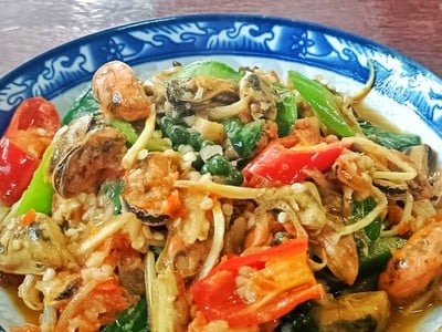 ผัดฉ่าหอยแมงภู่