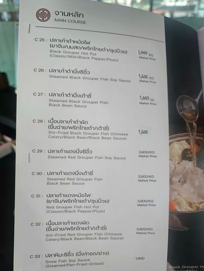 ป้ายราคาหรือสมุดเมนู