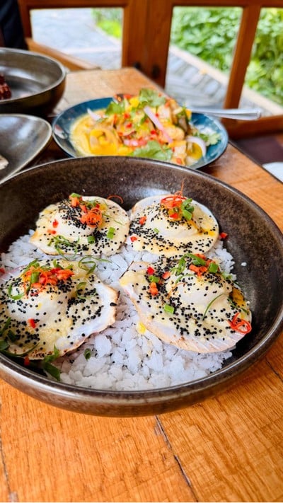 Scallops with Crispy Quinoa